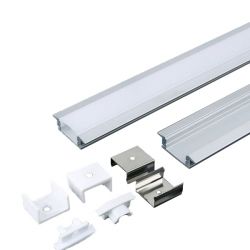 Profilé Alu Encastrable V-TAC 24.7x7mm 2m Avec Diffuseur VT-8106