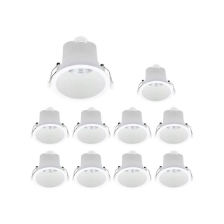Lot de 10 Spots LED Encastrables D68 6W IP44 Rond Blanc V1
