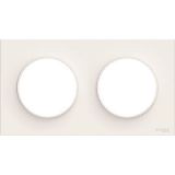 Plaque de finition blanche 2 Postes Horizontaux Ou Verticaux Entraxe 71Mm Schneider Odace 